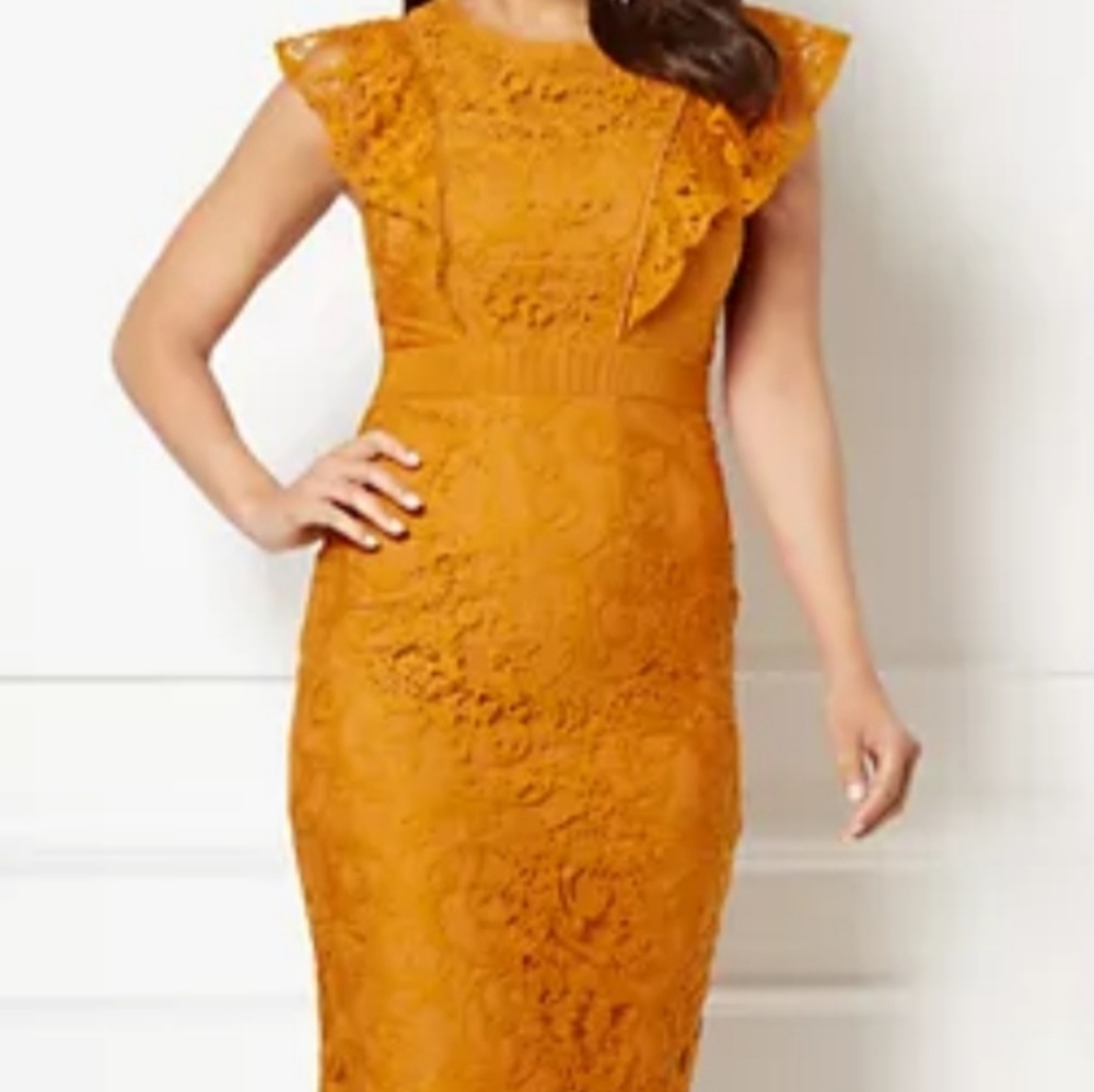 Eva Mendes Honey Glaze Lace Dress